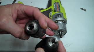 How To Change Ryobi Drill Chuck Easily P250 P252 P277 and others [upl. by Uolymme]