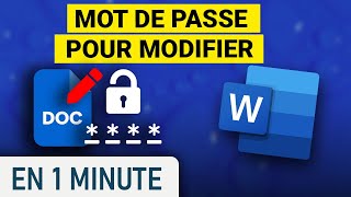 Mettre un mot de passe pour la modification dun fichier Word [upl. by Gildas]