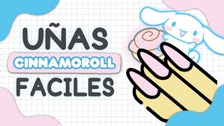 ¡LAS UÑAS DE CINNAMOROLL MAS FÁCILES · MANICURA EN UÑAS CORTAS 💅🏼 [upl. by Yntirb]