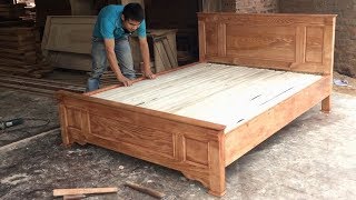 Amazing Techniques Carpenters Woodworking Skills Easy  How To Building And Assembly A Bed [upl. by Ramedlab252]