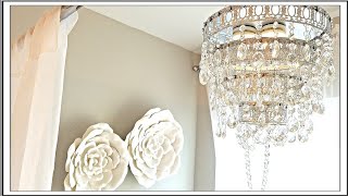 DIY Glam Crystal Chandelier  DIY Room Decor Ideas [upl. by Annaeel]