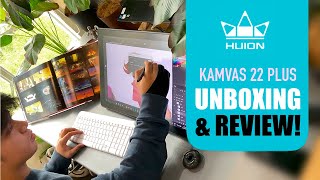 Huion Kamvas 22 Plus Unboxing and Review [upl. by Hajan]