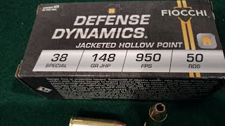 Fiocchi Defense Dynamics 38 Special 148 grain JHP testing [upl. by Vashtia539]