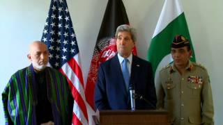 Secretary Kerry Delivers Remarks After a Trilateral Meeting with Afghan and Pakistani Officials [upl. by Yrrot]