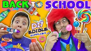 DIY EDIBLE SCHOOL SUPPLIES Teacher vs Supplies FUNnel Vision Back to School Skit [upl. by Burgener]