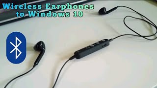 How to connect wireless bluetooth headphones earphones Windows 10 Desktop computer [upl. by Abbe]