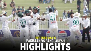 Full Highlights  Pakistan vs Bangladesh  1st Test Day 5 2024  PCB  M8A1K [upl. by Miguelita]