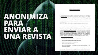 Cómo anonimizar mi artículo para enviarlo a una revista Tips de Word [upl. by Finley]