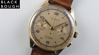 Chronographe Suisse pink gold chronograph wristwatch circa 194550 [upl. by Lleksah]