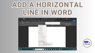 How to Add a Horizontal Line in Word [upl. by Quarta]