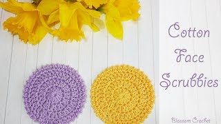 Crochet Cotton Face Scrubbies  Easy Project [upl. by Gerge836]