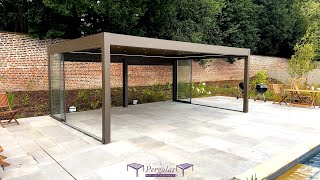 Yorkshire Pergolas  Vista Pergola Custom Colour With Glass Doors amp Zips Screens [upl. by Eniamerej49]