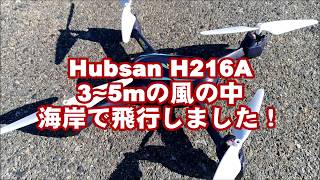 風の強い海岸：トイドローン Hubsan H216A [upl. by Ikik]