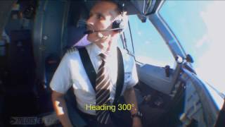 Swiss Airbus A340  Descent and Landing into Zurich English Subtitles [upl. by Salvador]