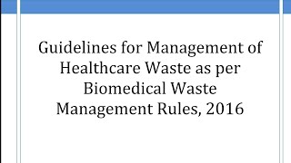 Biomedical Waste Management 2016 guidelines quick medical paramedicalbmltlecture rrbparamedical [upl. by Coraline]