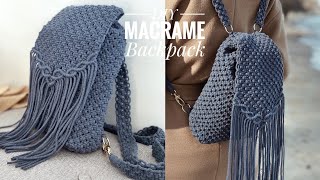 DIY Macrame Backpack TutorialHow To Make Macrame BackpackJak Zrobić PlecakPlecak ze sznurka [upl. by Nilyram]