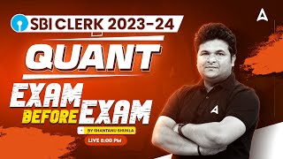 SBI Clerk 2024  SBI Clerk Prelims Exam Before Exam  SBI Clerk Maths by Shantanu Shukla [upl. by Ralfston]