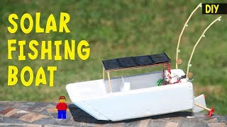 How to make a SOLAR FISHING BOAT from Styrofoam  DIY fun toy [upl. by Lisabeth]