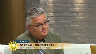 Jan Gradvall nöjesspanar Emmys Empire och Mupparna  Nyhetsmorgon TV4 [upl. by Asiuqram868]