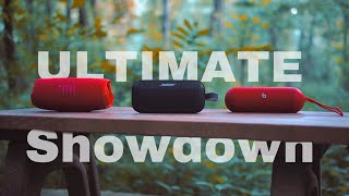 Bose SoundLink Flex Compared JBL Charge 5 amp Beats Pill In Depth Review amp Comparison [upl. by Nnyltiak]