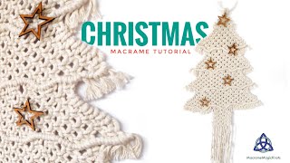 Macrame Christmas Tree  WALL HANGING  Tutorial  Pattern 1 [upl. by Boru170]