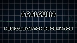 Acalculia Medical Symptom [upl. by Adnek646]