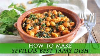 Spanish Spinach and Chickpeas  Espinacas con Garbanzos Recipe [upl. by Krishnah]