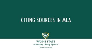 Citing Sources in MLA Format [upl. by Lomax329]