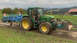 John Deere 6410 und 5100r Grubbern Weizen säen [upl. by Reich]