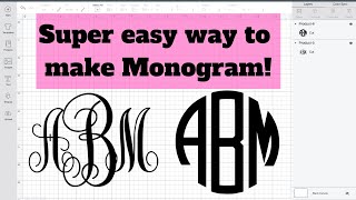 How to make a Monogram Cricut Design Space Chicfetti [upl. by Wright]