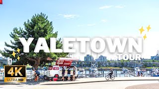 Sunny Vancouver Yaletown Walking Tour 4K [upl. by Macmahon16]