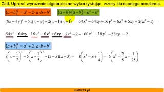 Wzory skróconego mnożenia i redukcja wyrazów podobnych  Matfiz24pl [upl. by Alisia]