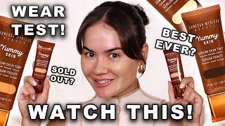 TRYING THE DANESSA MYRICKS LOWLIGHTER ON DARK SKIN cocoaswatches darkskinmakeup [upl. by Marylou]