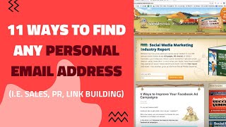 11 Ways to Find ANY Personal Email Address ie Sales PR Link Building [upl. by Anauj]