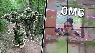 Airsoft girl takes three sniper shots to face OUCH [upl. by Narut]