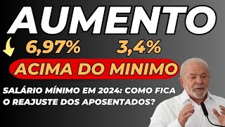 Salário ACIMA DO mínimo em 2024 como fica o reajuste dos aposentados pensionistas e BPC LOAS INSS [upl. by Nollahs]