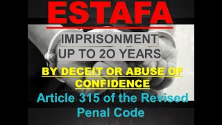 ESTAFA O SWINDLING CASE IN THE PHILIPPINES MAY NAKUKULONG BA SA UTANG  SCAM rpc tagalog [upl. by Assirehs]