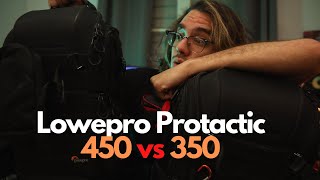 Lowepro Protactic 350 vs 450  bag comparison Best Camera bag in 2021 [upl. by Yhtur]