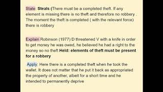 How to apply the law of robbery to a scenario question [upl. by Enyledam]