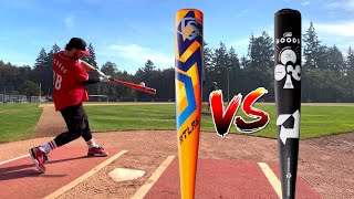 Louisville Slugger ATLAS vs DeMarini THE GOODS 1piece  BBCOR Baseball Bat Review [upl. by Schrader]