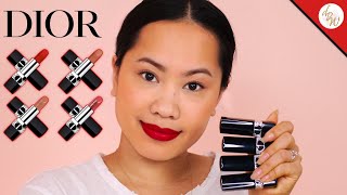 NEWROUGE DIOR REFILLABLE LIPSTICK  ALL 4 FINISHES 999 and more [upl. by Welcome]