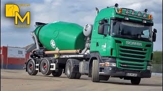 GIANT CONCRETE PUMP TRUCK PUTZMEISTER PAVING CONCRETE MIXER cement mixer [upl. by Ariahaj640]