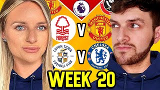 PREMIER LEAGUE PREDICTIONS WEEK 20 [upl. by Aenat616]