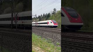 ICN Durchfahrt Zwischen Rupperswil und Aarau als IC5 bahn swissrailway railway train [upl. by Enahpets455]