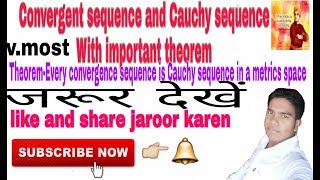 Convergence sequence Cauchy sequence in a metric space run by manoj Kumar [upl. by Herson]