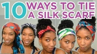 10 Ways to Tie A Silk Head Scarf [upl. by Aeslek83]