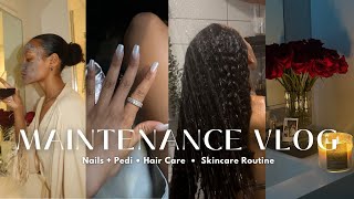 Self Care  Maintenance Vlog  NAILS CURLY HAIR ROUTINE SKINCARE ALL FAVORITES [upl. by Callista]