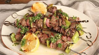 Steak Kebabs with Chimichurri  Ep 1274 [upl. by Ahseikan]