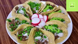 Tacos de Carne Asada con Salsa verde  Receta Mexicana Rica y Fácil [upl. by Ebarta]