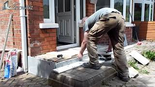 How to DIY Patio tiling job  Front porch flaggedTiled project [upl. by Shenan]